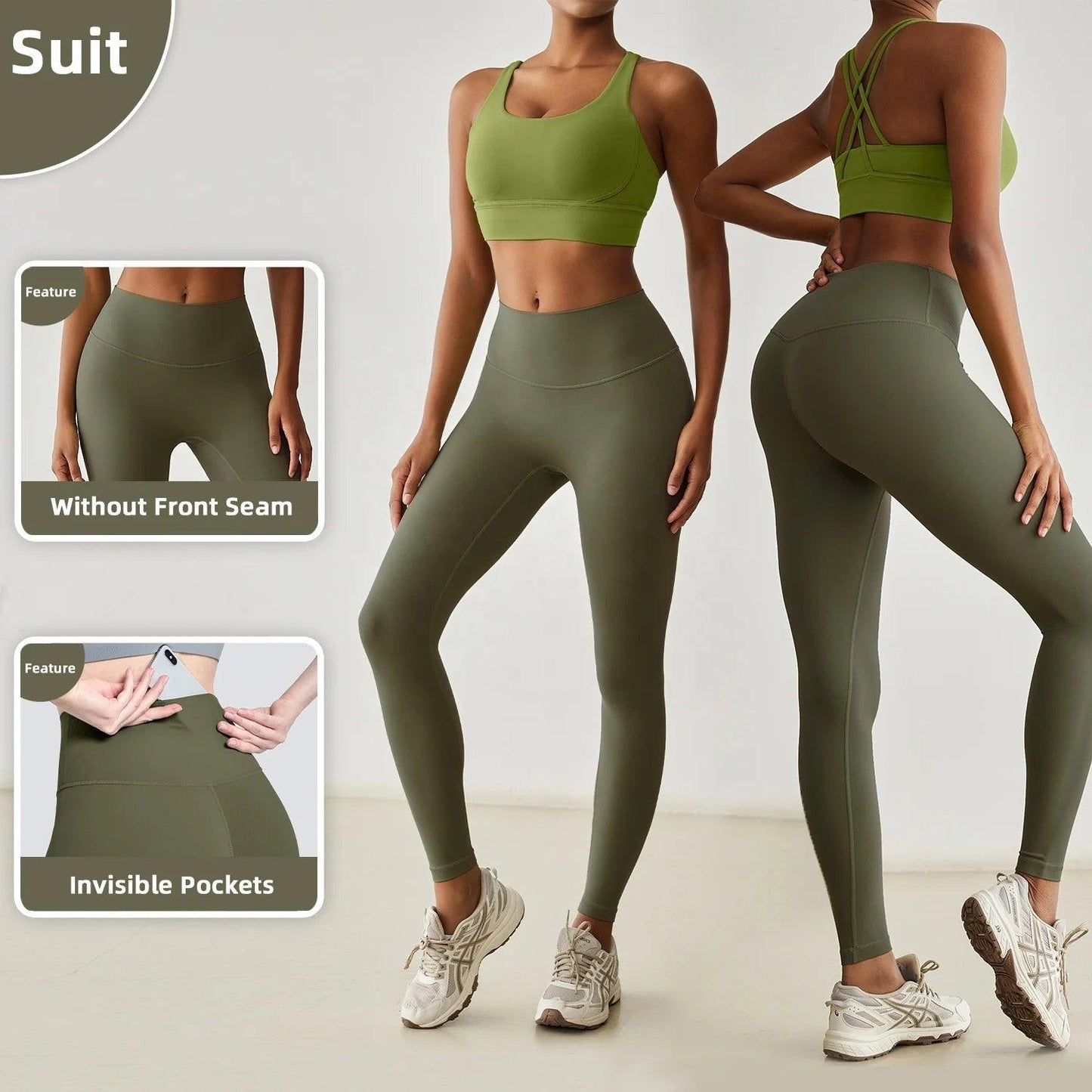 Trendy activewear outfit suitable for yoga, running, or gym sessions.- SOO SOO COOL Fashion Online Store