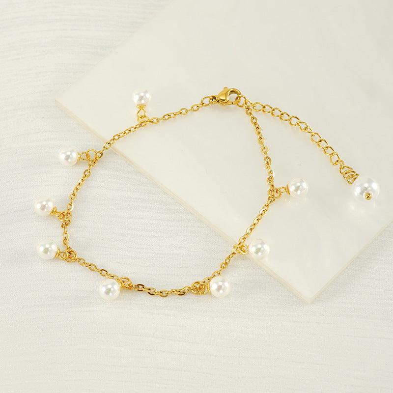 Fashion Simple Tassel Stainless Steel Pearl Anklet - SOO SOO COOL Fashion Online Store