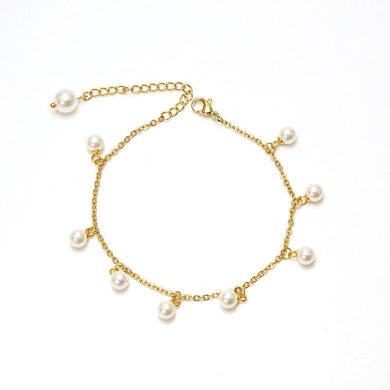 Fashion Simple Tassel Stainless Steel Pearl Anklet - SOO SOO COOL Fashion Online Store