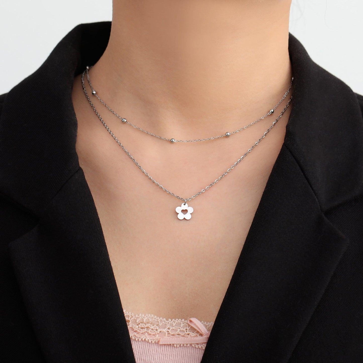 Flowers Pendant Stainless Steel Necklace - SOO SOO COOL Fashion Online Store