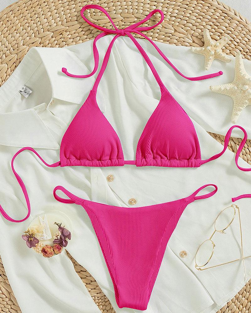 Lace Up Bikini Swimsuit - SOO SOO COOL Fashion Online Store