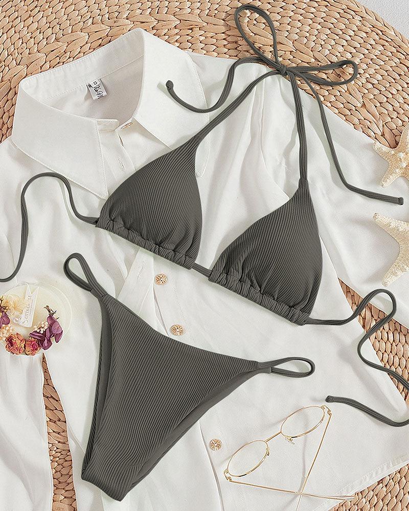 Lace Up Bikini Swimsuit - SOO SOO COOL Fashion Online Store