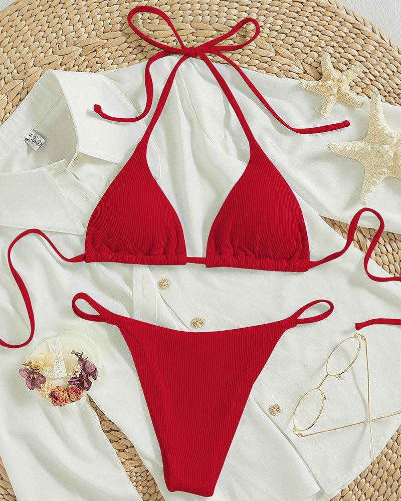 Lace Up Bikini Swimsuit - SOO SOO COOL Fashion Online Store