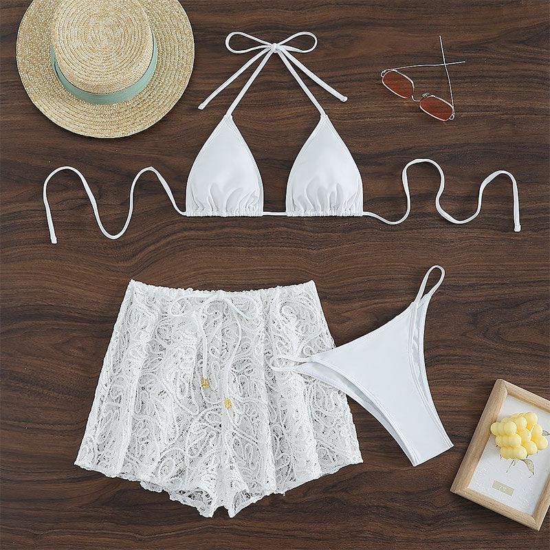 Lace Up Mesh Swimming Trunks Split Swimsuit Bikini - SOO SOO COOL Fashion Online Store