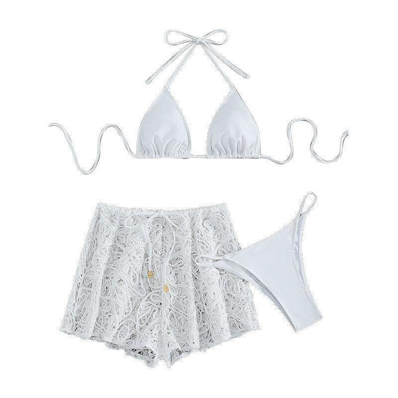 Lace Up Mesh Swimming Trunks Split Swimsuit Bikini - SOO SOO COOL Fashion Online Store