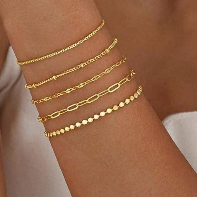 Metal Figaro Chain Fashion Simple Bracelet Suit - SOO SOO COOL Fashion Online Store