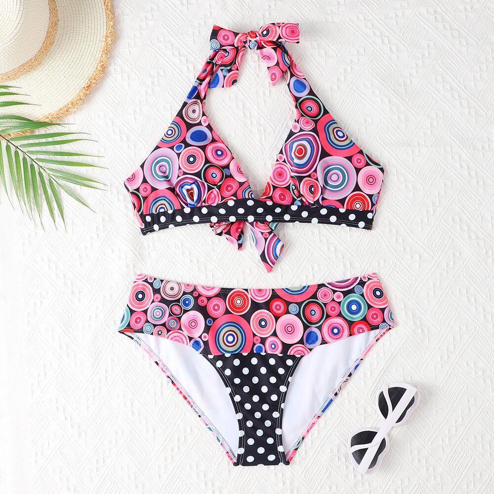 Printed High Waist Split Bikini - SOO SOO COOL Fashion Online Store