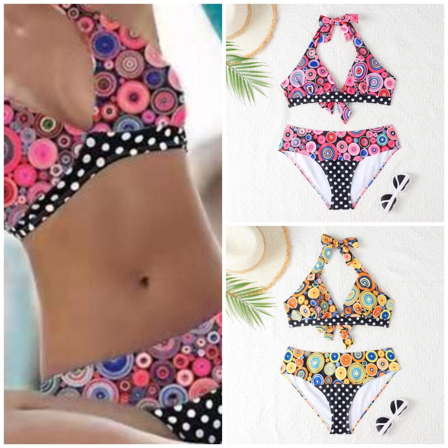 Printed High Waist Split Bikini - SOO SOO COOL Fashion Online Store