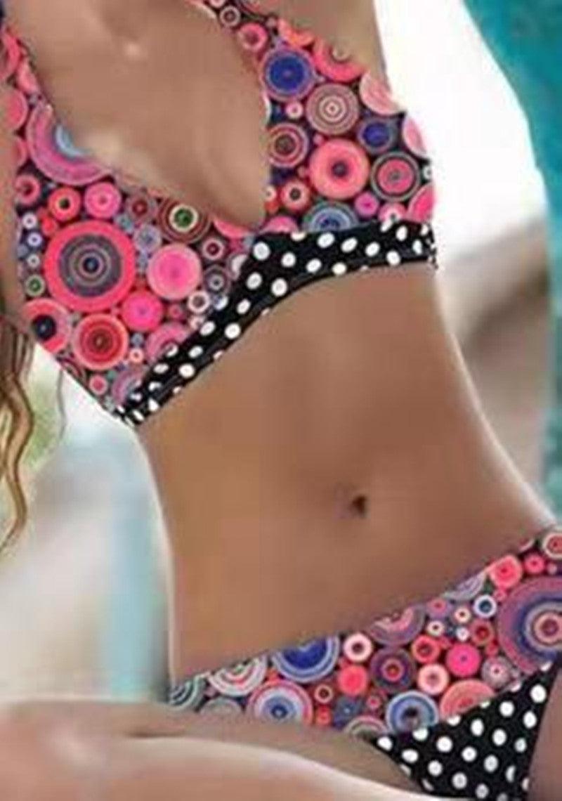 Printed High Waist Split Bikini - SOO SOO COOL Fashion Online Store