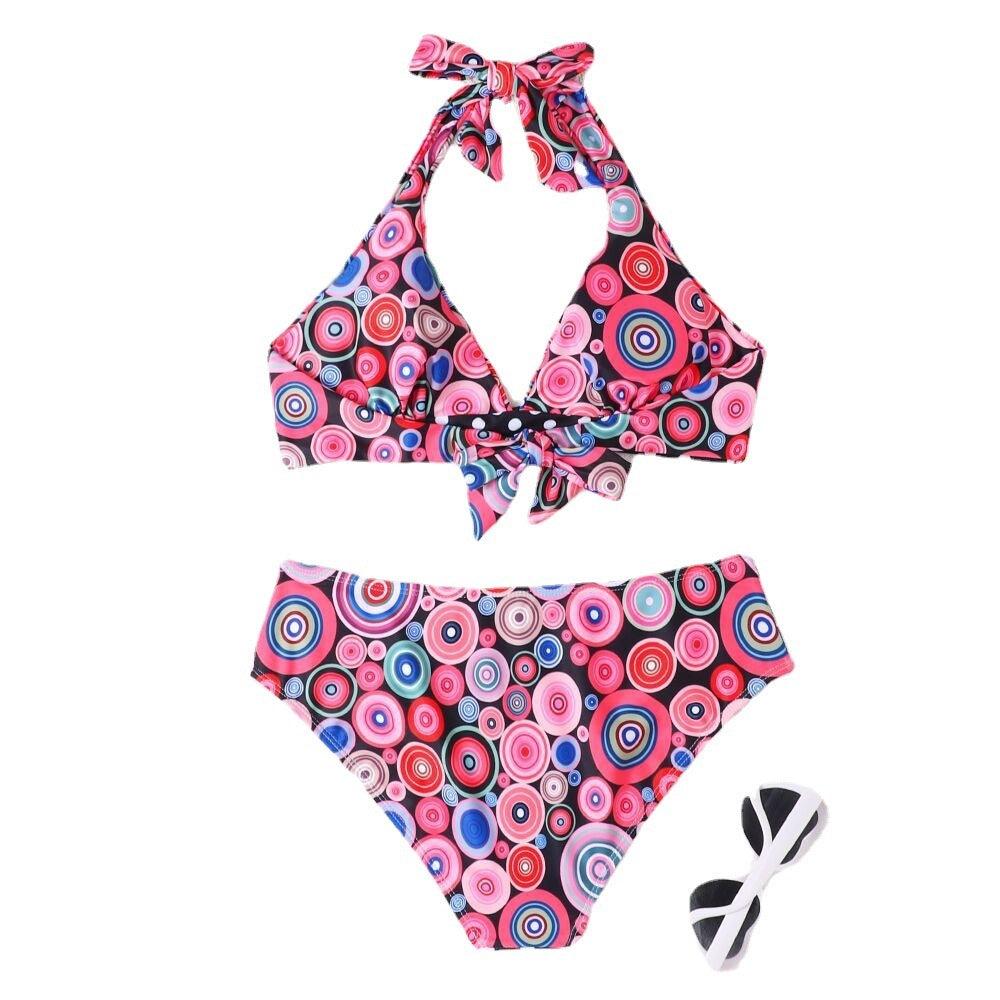 Printed High Waist Split Bikini - SOO SOO COOL Fashion Online Store