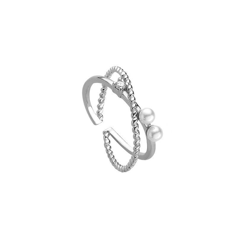 Sterling Silver Sweet Design Diamond Cross Ring - SOO SOO COOL Fashion Online Store