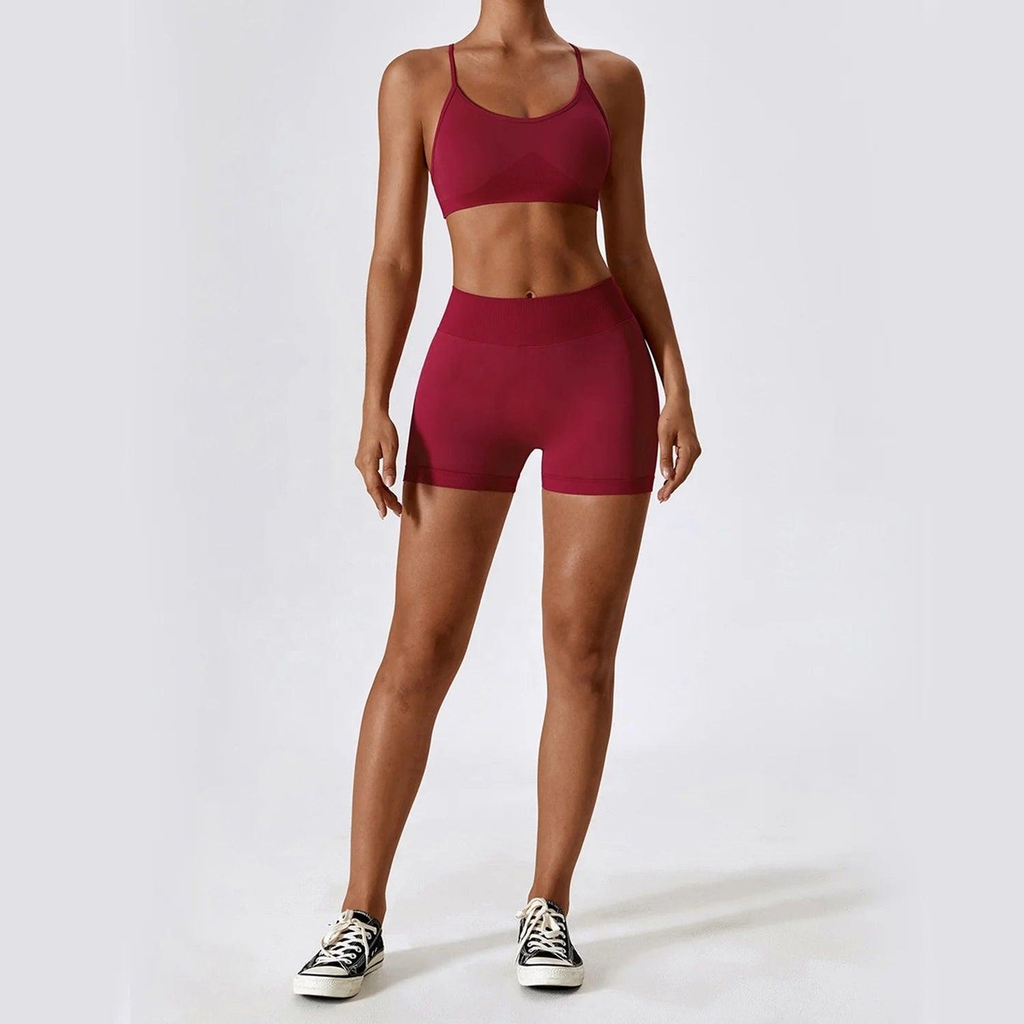 Trendy activewear outfit suitable for yoga, running, or gym sessions.- SOO SOO COOL