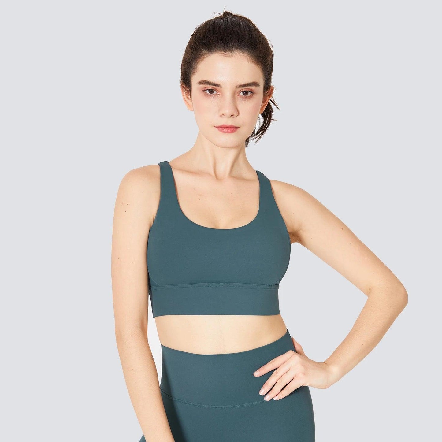 WX1249 Cross Back Women Classic U Neck Sport Bra - SOO SOO COOL Fashion Online Store