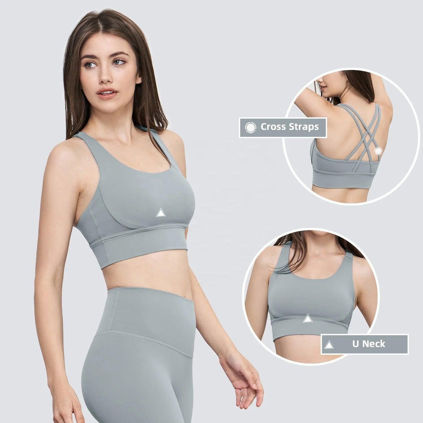 WX1249 Cross Back Women Classic U Neck Sport Bra - SOO SOO COOL Fashion Online Store