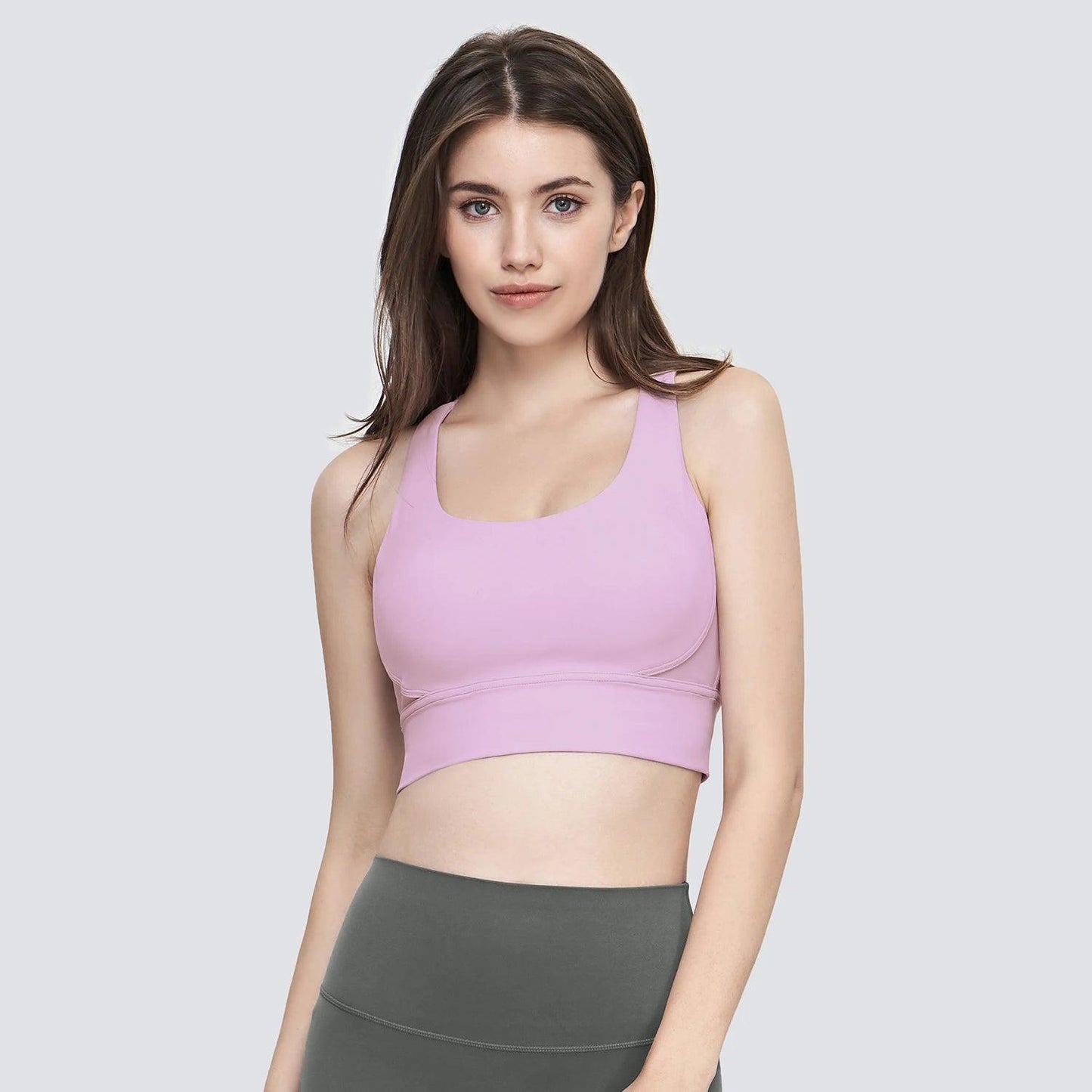 WX1249 Cross Back Women Classic U Neck Sport Bra - SOO SOO COOL Fashion Online Store